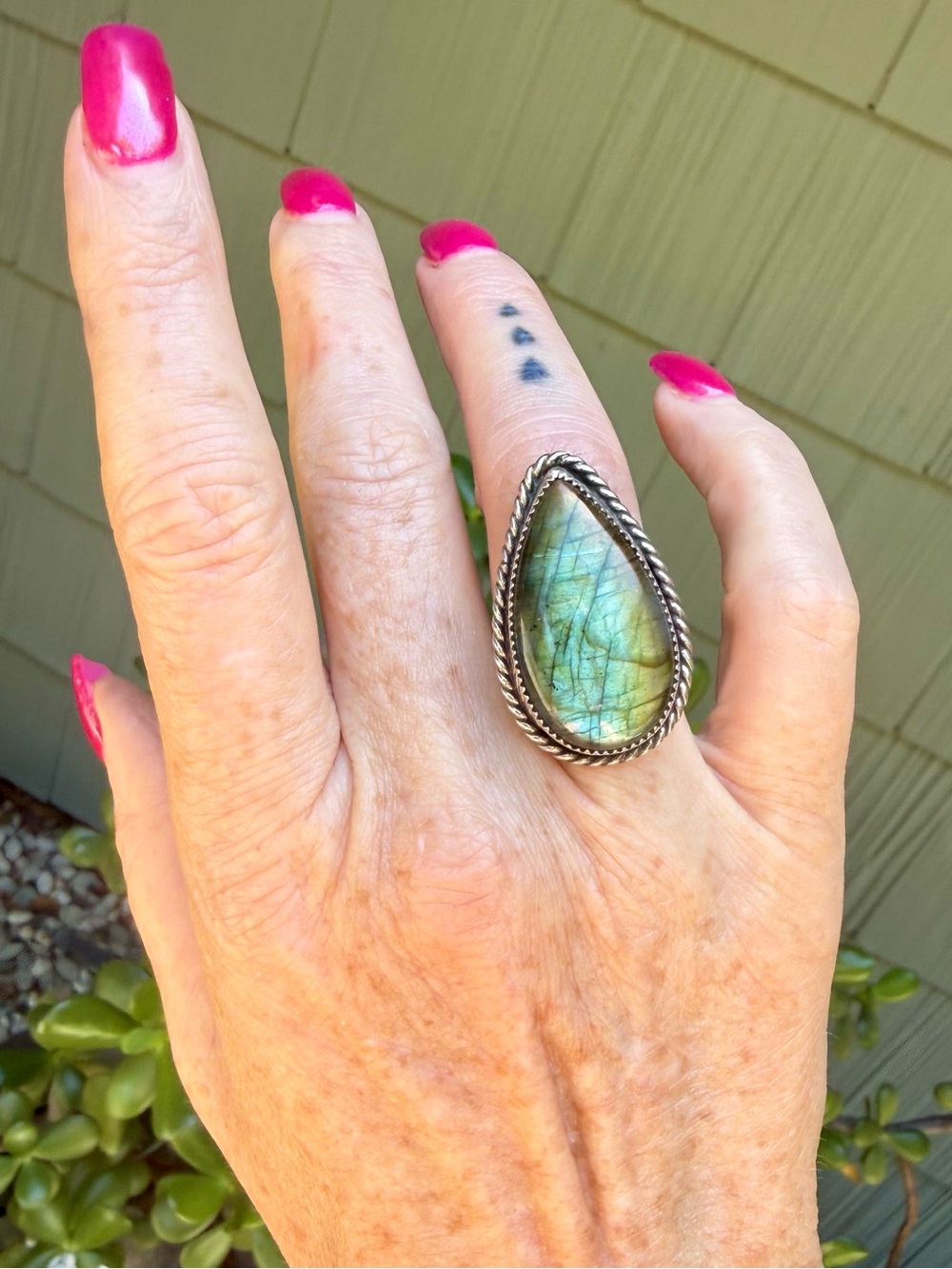 Sterling Silver Labradorite Ring by Silversmith Madalyn’s Majestics.